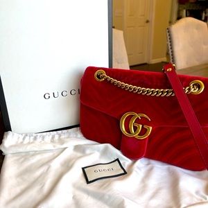 Gucci Velvet Matelasse Small GG Marmont